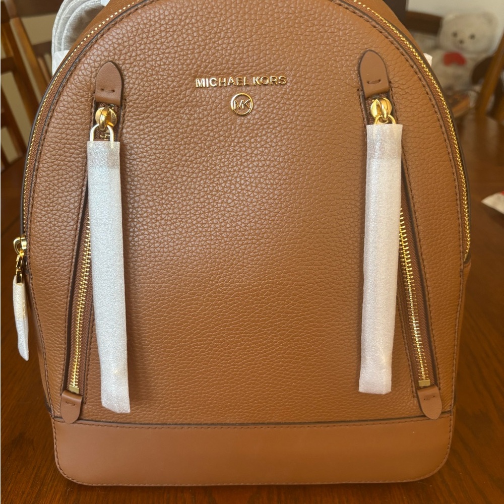 Michael Kors Tan Backpack with Gold Accents